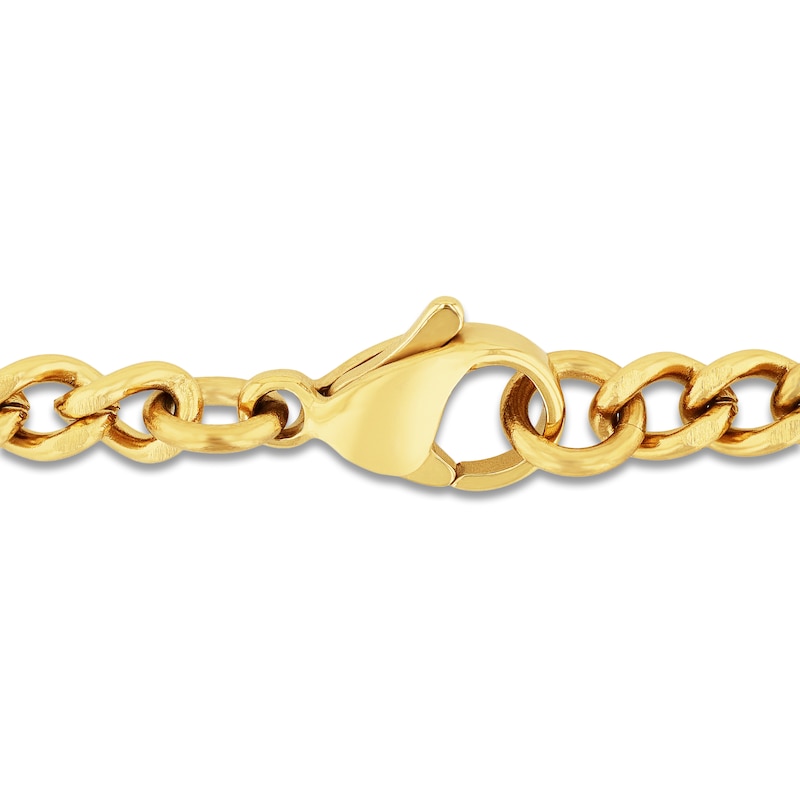 Main Image 3 of Men's Diamond Cross Necklace 1/20 ct tw Yellow Ion-Plated Stainless Steel 24"