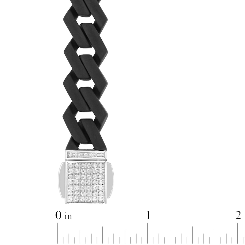 Main Image 4 of Diamond Clasp Link Necklace 1/2 ct tw Stainless Steel & Black Ion Plating 20"