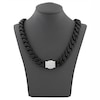 Thumbnail Image 5 of Diamond Clasp Link Necklace 1/2 ct tw Stainless Steel & Black Ion Plating 20"
