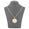 Thumbnail Image 4 of Men's Diamond Cross Hammered Medallion Necklace 1/20 ct tw Stainless Steel & Yellow Ion-Plating 24"