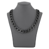 Thumbnail Image 5 of Men's Black Diamond Link Necklace 4 ct tw Black Ion-Plated Stainless Steel 20"
