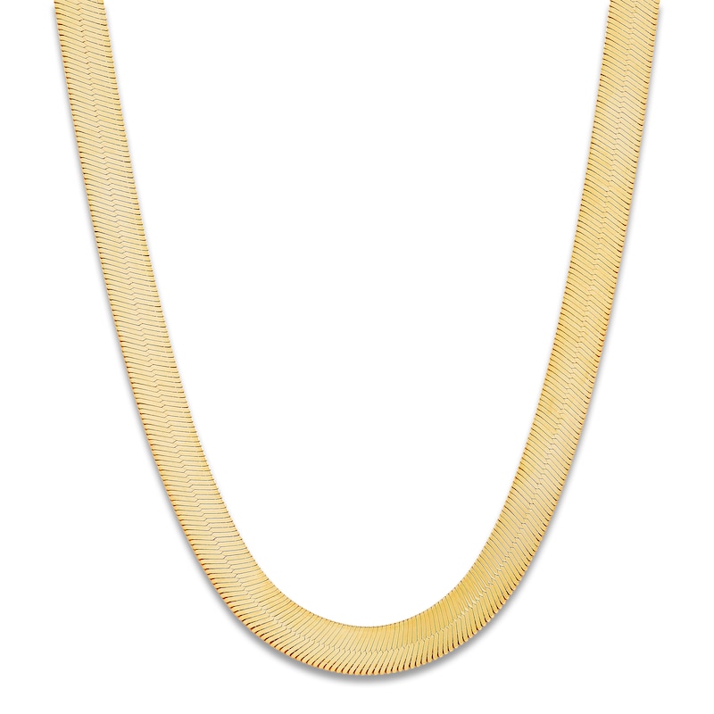 Main Image 1 of Solid Herringbone Chain Necklace 5.53mm 10K Yellow Gold 18"
