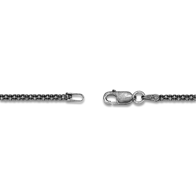 Main Image 3 of Men's Blue Lab-Created Sapphire Mariner Link Pendant Necklace Sterling Silver 24"