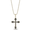 Thumbnail Image 1 of Men's Black Onyx Cross Necklace Yellow Ion-Plated Stainless Steel 24"
