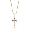 Thumbnail Image 2 of Men's Black Onyx Cross Necklace Yellow Ion-Plated Stainless Steel 24"