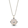 Thumbnail Image 1 of Men's Black & White Diamond Compass Necklace 1/3 ct tw 14K Yellow Gold-Plated Sterling Silver 24"