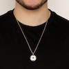 Thumbnail Image 5 of Men's Black & White Diamond Compass Necklace 1/3 ct tw 14K Yellow Gold-Plated Sterling Silver 24"