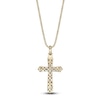 Thumbnail Image 3 of Men's Black Diamond Cross Necklace 1/6 ct tw 14K Yellow Gold-Plated Sterling Silver 24"