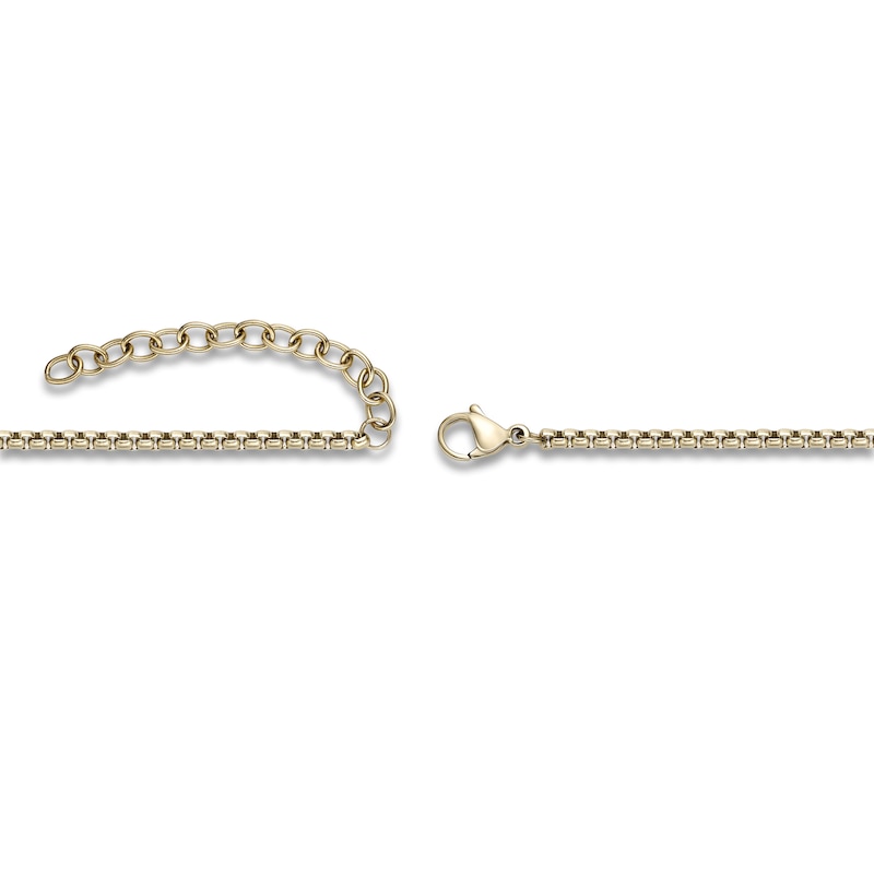 Main Image 4 of Men's Black Diamond Cross Necklace 1/6 ct tw 14K Yellow Gold-Plated Sterling Silver 24"