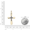 Thumbnail Image 5 of Men's Black Diamond Cross Necklace 1/6 ct tw 14K Yellow Gold-Plated Sterling Silver 24"