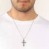 Thumbnail Image 7 of Men's Black Diamond Cross Necklace 1/6 ct tw 14K Yellow Gold-Plated Sterling Silver 24"