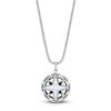 Thumbnail Image 1 of Men's Natural Howlite & Black Onyx Star Necklace Sterling Silver 24"