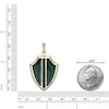 Thumbnail Image 5 of Men's Natural Malachite & Rectangle Smoky Quartz Shield Necklace 14K Yellow Gold-Plated Sterling Silver 24"