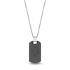 Thumbnail Image 1 of Men's Natural Black Spinel Dog Tag Necklace Sterling Silver 24"