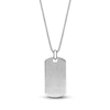 Thumbnail Image 3 of Men's Natural Black Spinel Dog Tag Necklace Sterling Silver 24"
