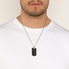 Thumbnail Image 6 of Men's Natural Black Spinel Dog Tag Necklace Sterling Silver 24"