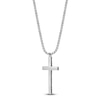 Thumbnail Image 2 of Men's Black Diamond Cross Necklace 1/2 ct tw Sterling Silver 24"