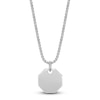 Thumbnail Image 3 of Men's Natural Black Spinel Octagon Necklace Sterling Silver & 14K Yellow Gold Plating 24"
