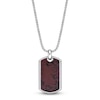 Thumbnail Image 1 of Men's Natural Mahogany Obsidian Dog Tag Necklace Sterling Silver 24"