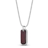Thumbnail Image 2 of Men's Natural Mahogany Obsidian Dog Tag Necklace Sterling Silver 24"