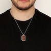 Thumbnail Image 6 of Men's Natural Mahogany Obsidian Dog Tag Necklace Sterling Silver 24"
