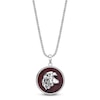 Thumbnail Image 1 of Men's Natural Mahogany Obsidian Eagle Disc Necklace Sterling Silver 24"