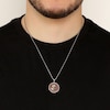 Thumbnail Image 6 of Men's Natural Mahogany Obsidian Eagle Disc Necklace Sterling Silver 24"