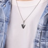 Thumbnail Image 6 of Men's Natural Black Spinel Arrowhead Necklace Sterling Silver 24"