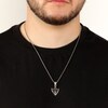 Thumbnail Image 7 of Men's Natural Black Spinel Arrowhead Necklace Sterling Silver 24"