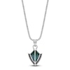 Thumbnail Image 1 of Men's Natural Malachite & Black Spinel Arrowhead Necklace Sterling Silver 24"
