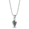 Thumbnail Image 2 of Men's Natural Malachite & Black Spinel Arrowhead Necklace Sterling Silver 24"