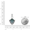 Thumbnail Image 5 of Men's Natural Malachite & Black Spinel Arrowhead Necklace Sterling Silver 24"