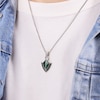 Thumbnail Image 6 of Men's Natural Malachite & Black Spinel Arrowhead Necklace Sterling Silver 24"