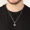 Thumbnail Image 7 of Men's Natural Malachite & Black Spinel Arrowhead Necklace Sterling Silver 24"