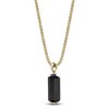 Thumbnail Image 2 of Men's Natural Black Onyx & Blue Lab-Created Sapphire Necklace Yellow Ion-Plated Sterling Silver 24"