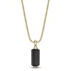 Thumbnail Image 3 of Men's Natural Black Onyx & Blue Lab-Created Sapphire Necklace Yellow Ion-Plated Sterling Silver 24"
