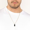 Thumbnail Image 6 of Men's Natural Black Onyx & Blue Lab-Created Sapphire Necklace Yellow Ion-Plated Sterling Silver 24"