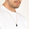 Thumbnail Image 7 of Men's Natural Black Onyx & Blue Lab-Created Sapphire Necklace Yellow Ion-Plated Sterling Silver 24"
