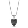 Thumbnail Image 1 of Men's Natural Black Spinel Shield Necklace Sterling Silver 24"