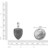 Thumbnail Image 5 of Men's Natural Black Spinel Shield Necklace Sterling Silver 24"