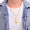 Thumbnail Image 5 of Men's Natural Black Spinel Dog Tag Necklace Yellow Ion-Plated Stainless Steel 24"