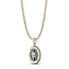 Thumbnail Image 2 of Men's Natural Black Agate & Black Spinel Compass Necklace Stainless Steel & Yellow Ion Plating 24"