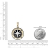 Thumbnail Image 5 of Men's Natural Black Agate & Black Spinel Compass Necklace Stainless Steel & Yellow Ion Plating 24"