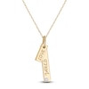 Thumbnail Image 1 of Diamond Accent Engravable Double Bar Necklace 14K Yellow Gold 18"