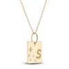 Thumbnail Image 2 of Diamond Engravable Square Initial Necklace 1/20 ct tw 14K Yellow Gold 18"
