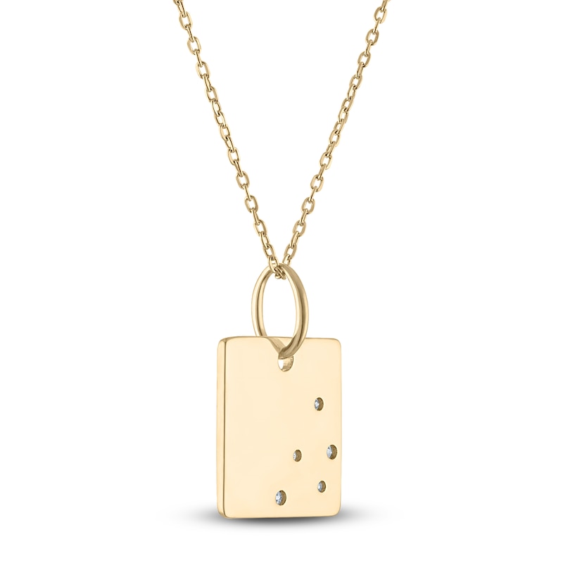 Main Image 3 of Diamond Engravable Square Initial Necklace 1/20 ct tw 14K Yellow Gold 18"