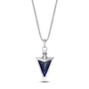 Thumbnail Image 1 of Men's Natural Sodalite Arrowhead Necklace Sterling Silver 24"