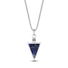 Thumbnail Image 3 of Men's Natural Sodalite Arrowhead Necklace Sterling Silver 24"