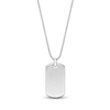 Thumbnail Image 3 of Men's Natural Black Spinel Dog Tag Necklace Sterling Silver 24"