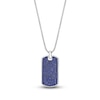 Thumbnail Image 1 of Men's Blue Lab-Created Sapphire Dog Tag Necklace Sterling Silver 24"